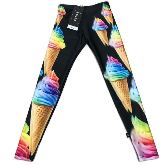 🆕 Terez Leggings Unicorn Ice Cream Rainbow XL